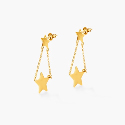 Kolczyki wiszące gwiazdki Savicki: srebrne pozłacane